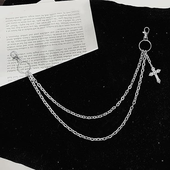 Double Layer Cross Pendant Necklace For Men Hip Hop Style_voghion.com
