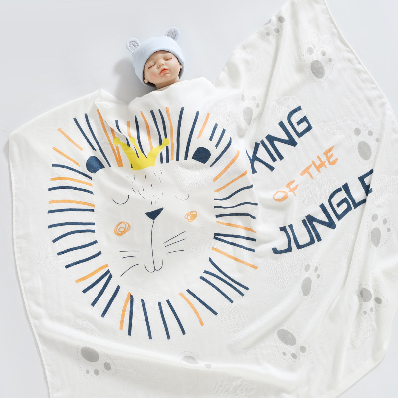 Bamboo fiber blanket baby bath towel children's summer thin baby double air conditioning quilt newborn baby swaddling towel wholesale