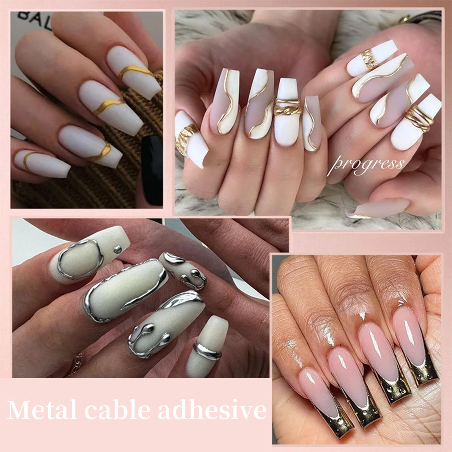 5ml de línea de dibujo de uñas pegamento gancho borde pintado de alta densidad pegamento de metal fototerapia pegamento de dibujo de alambre para salón de uñas