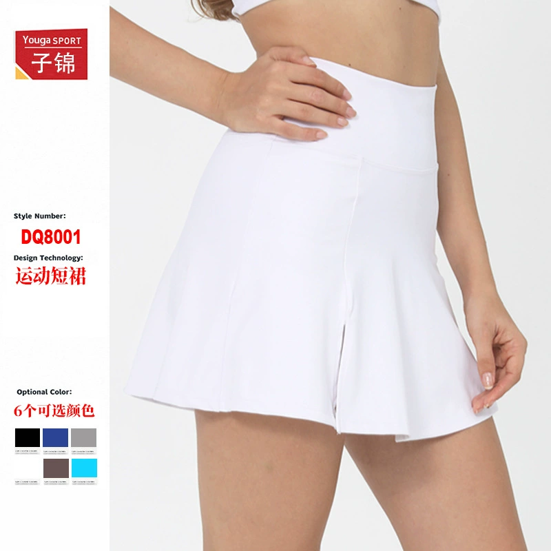 Весенне-летняя юбка для йоги с высокой талией, дышащие мини-кюлоты, спортивная юбка для фитнеса, тенниса, бадминтона, DQ8001