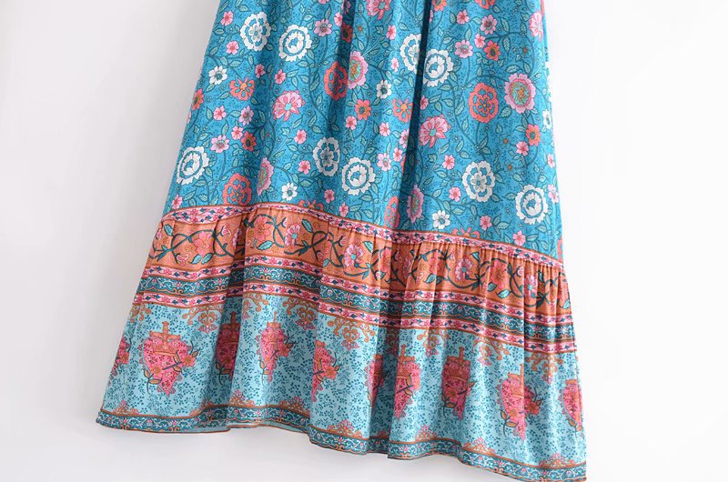 2021 Early Autumn New European And American Fashion Women's Bohemian Resort Style Rayon Printed Long Skirt_ecoleips.com