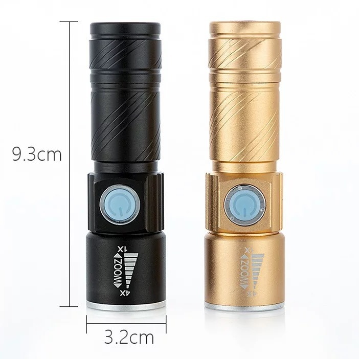 USB recargable linterna de aleación de aluminio batería de litio incorporada a prueba de agua cereza sabor Mesa antigua suelo electrocrómico