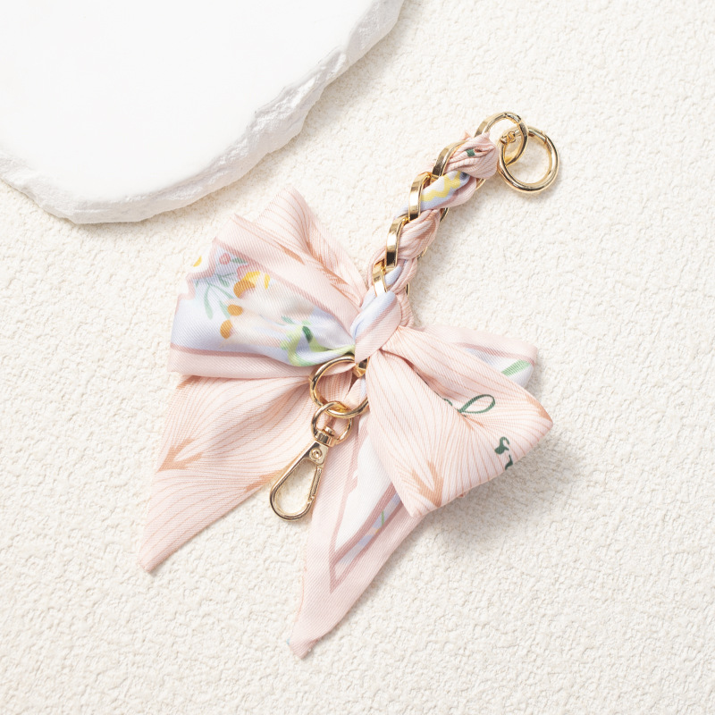 핑크 5 보우 연장 체인 17cm