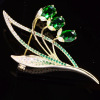 Fashionable zirconium, elegant brooch, plant lamp, pin, accessory lapel pin, orchid, simple and elegant design