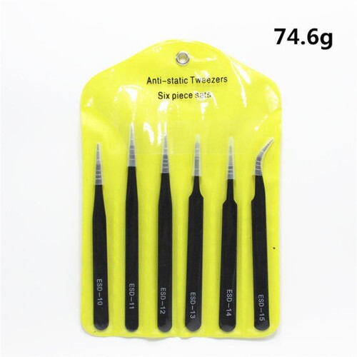 Supply of 6-piece set of tweezers bagged in English cross-border 1.0mm thickness gardening aquarium beauty succulent clips manufacturer sales