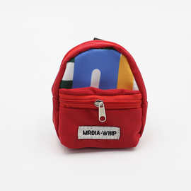 跨境撞色书包零钱包迷你钥匙扣挂件便携男生女生耳机证件收纳小包