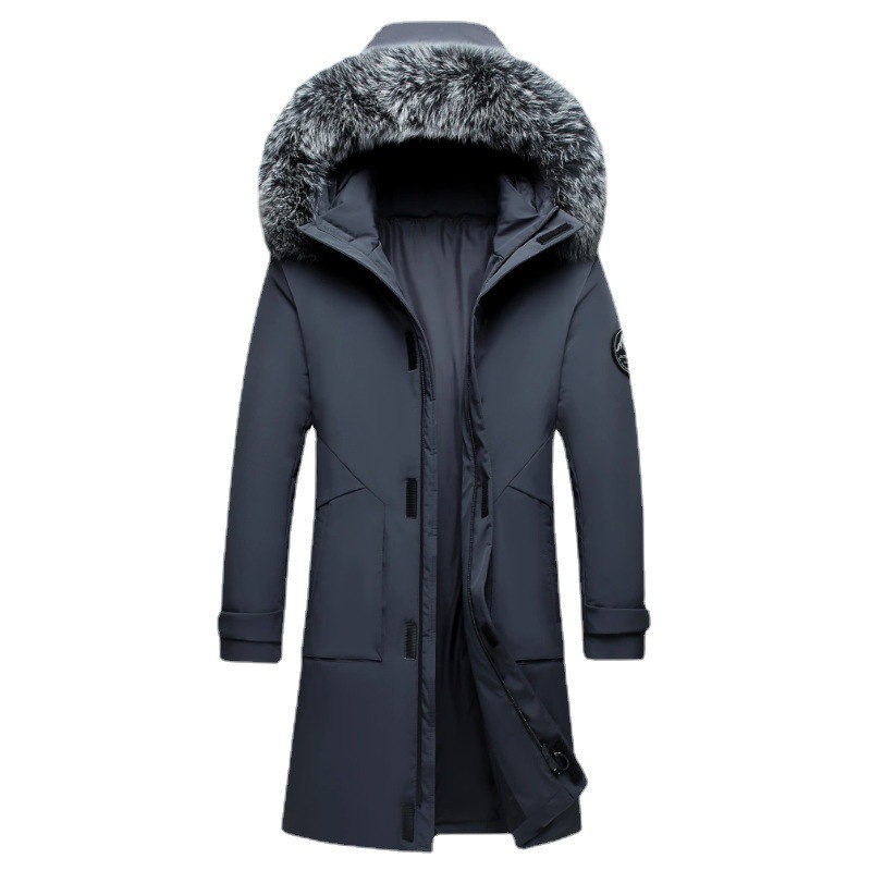 Men's Down Jacket Hooded Warm Thick Mid-length Winter Coat_voghion.com
