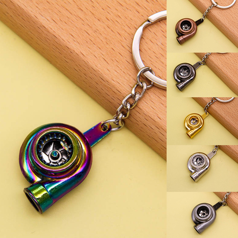 Creative Gift Car Modification Accessories Turbocharger Metal Keychain Advertising Waist Hanging Key Ring Chain Pendant