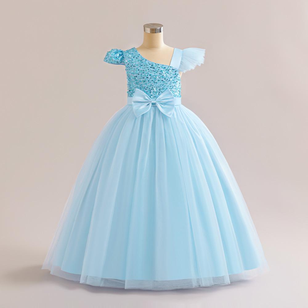Nuevos vestidos de niños transfronterizos vestidos de princesa de malla vestidos de espectáculo vestidos de fiesta vestidos de celebración