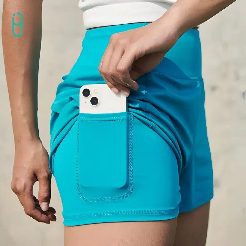 [Same Style] Yli Sports Shorts Are Breathable, Quick-Drying, Lightweight, Anti-Exposure, Suitable for Running, Fitness, Aerobics, Training, and Are Fashionable