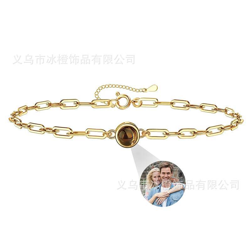 New Projection 100 Language Titanium Steel Bracelet Exquisite Thin Chain Bracelet Jewelry Gift for Girlfriend Valentine's Day Gift New Projection 100 Language Titanium Steel Bracelet Exquisite Thin Chain Bracelet Jewelry Gift for Girlfriend Valentine's Day Gift