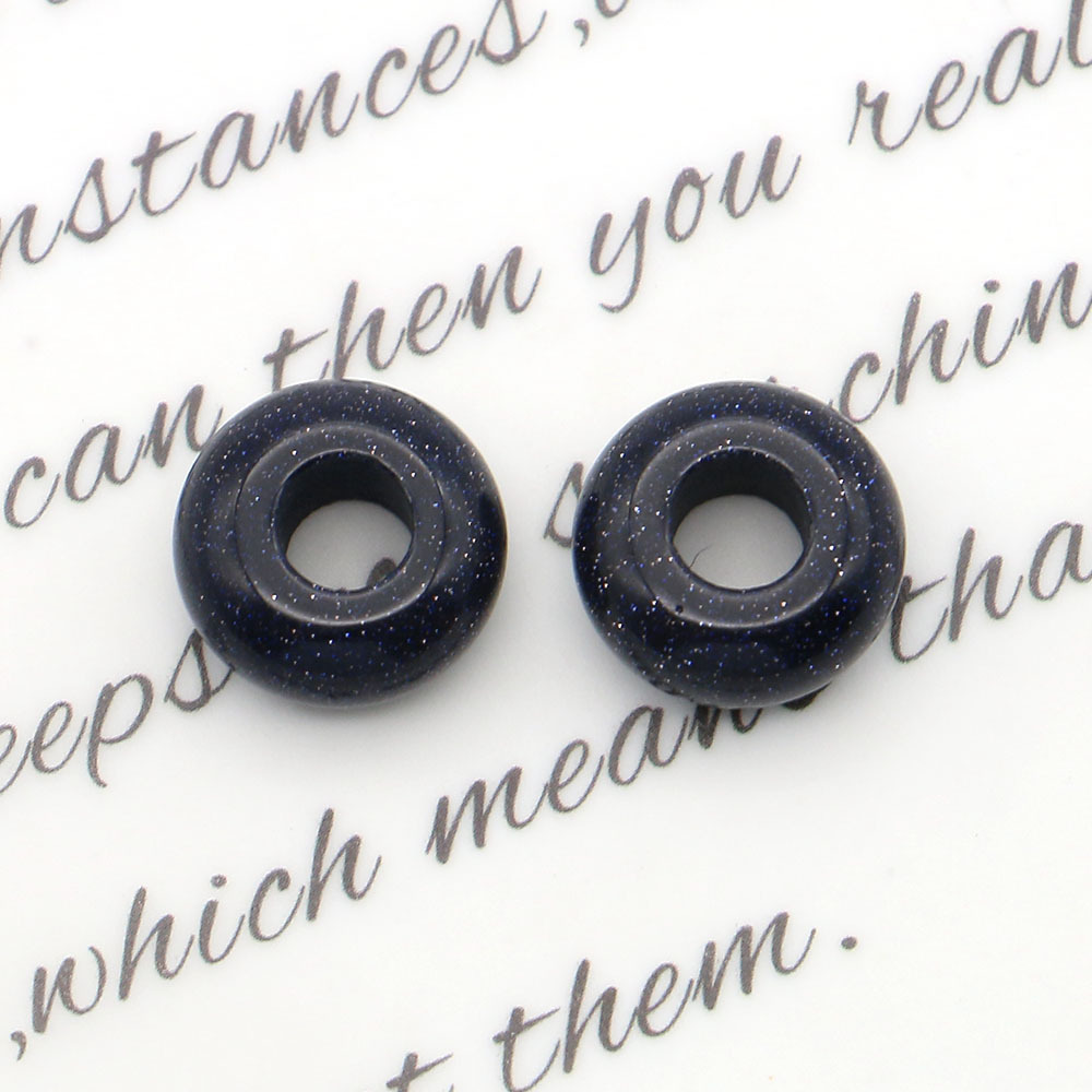 Pequeño anillo de piedra natural botón de seguridad de cristal DIY cuerdas de trenzado cuentas de pulsera collar accesorios colgante