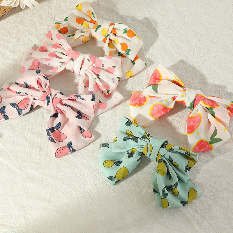 Korean Fashion Chiffon Bow Fruit Hairpin display picture 1