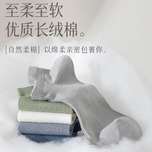 Socks men's pure cotton socks boat socks men's mesh thin antibacterial cotton socks spring and summer cotton boneless spring and autumn wholesale