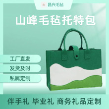 2024新款百搭设计师款网红拼色山峰托特包大容量通勤节日礼品袋