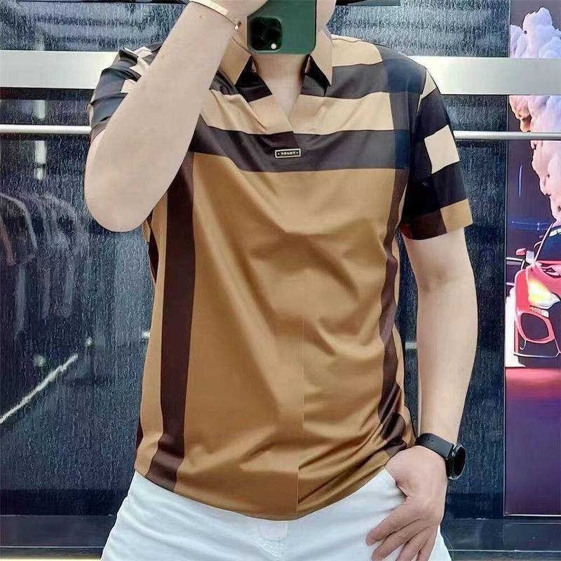 立襟氷糸半袖tシャツ男性青年潮牌半ファスナーが冷えています。|undefined