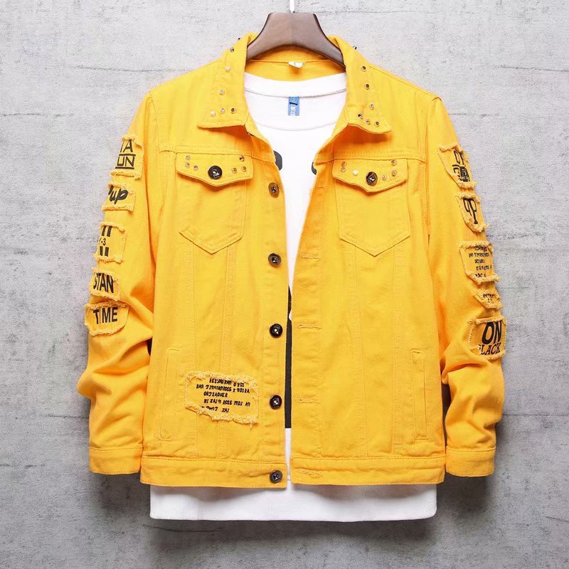 2020 New Style Denim Jacket Korean Version Trendy Men's Jacket for Spring and Autumn with Rivets in Hong Kong Style for Young People 2020 New Style Denim Jacket Korean Version Trendy Men's Jacket for Spring and Autumn with Rivets in Hong Kong Style for Young People