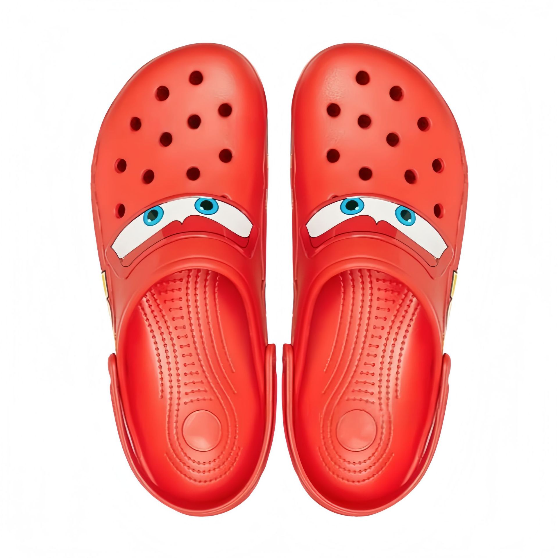 卡罗班麦昆汽车洞洞鞋男女士闪灯户外透气休闲沙滩鞋包头拖鞋凉鞋