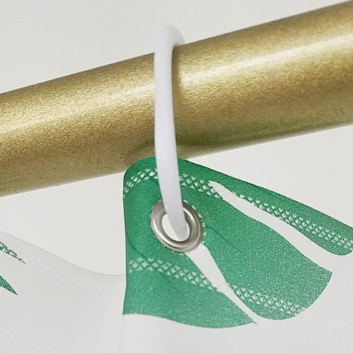 Public bathroom shower curtain dormitory bathroom curtain partition curtain waterproof green leaf PE shower curtain with hook wholesale