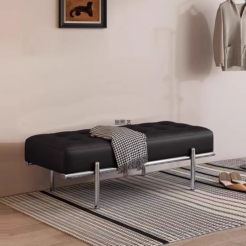 New Stainless Steel Entrance Bedroom Shoe Changing Stool Home Minimalist Designer Bench Italian Bedside Stool Sofa Stool