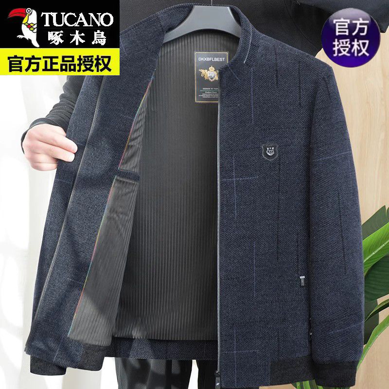 Woodpecker 2025 Spring and Autum New Jacket Men's Casual Business Tops Middle-Aged and Elderly Dad Spring Jacket