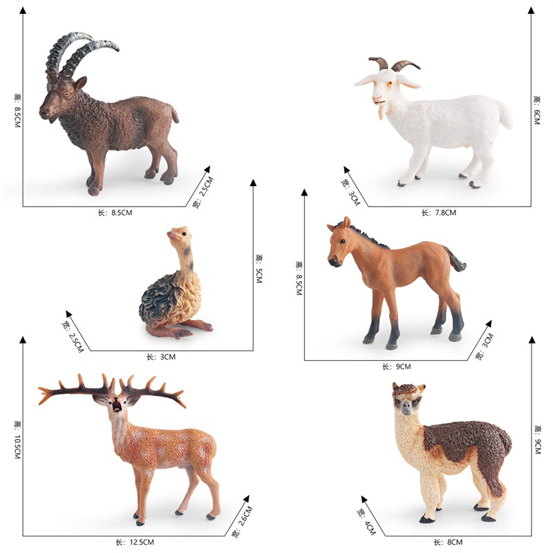 Transfronterizo simulación animal modelo pequeño alpaca cabra ciervo avestruz cachorro Andalucía foal adornos estáticos
