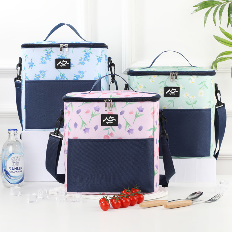 Nueva bolsa de aislamiento de color a juego, bolsa de hielo de picnic, bolsa de arroz con cinturón de mano, bolsa de lonchera grande de papel de aluminio, bolsa de comida para acampar