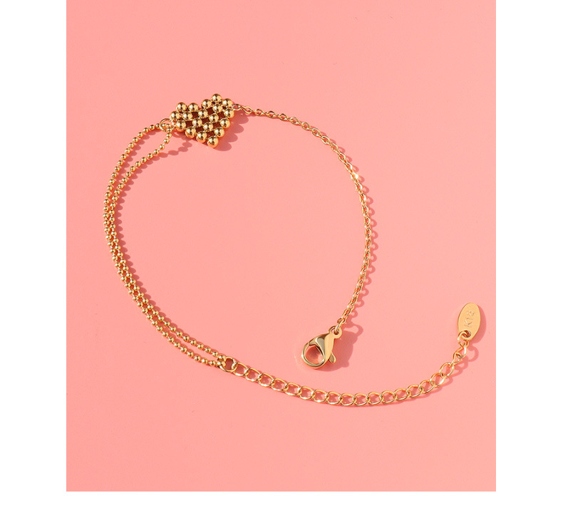 304 Stainless Steel Material PVD Coated Real Gold Plated 18K Gold Heart 304 Stainless Steel Fashion Waterproof Non Tarnish 304 Stainless Steel Bracelets