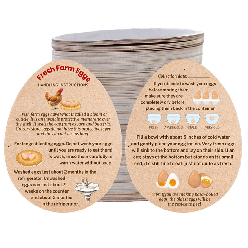 跨境现货农场鸡蛋处理清洁说明卡Egg Handling Instruction Card