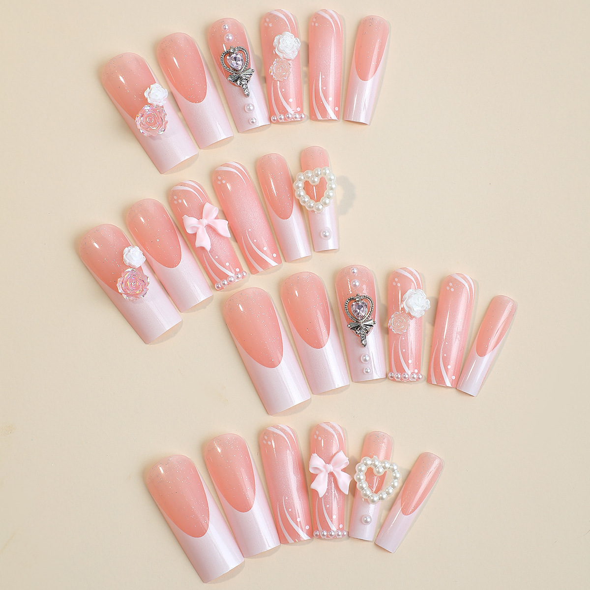 Sweet Bow Knot Plastic Nail Patches 1 Set display picture 2