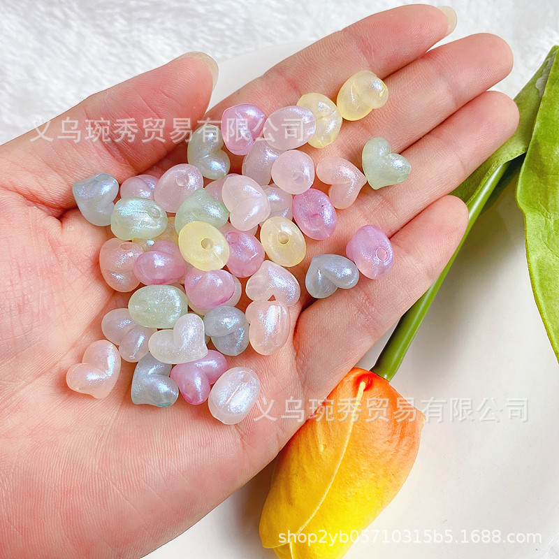 Perlas acrílicas con diseño estrella y sirena, accesorios DIY para pulseras