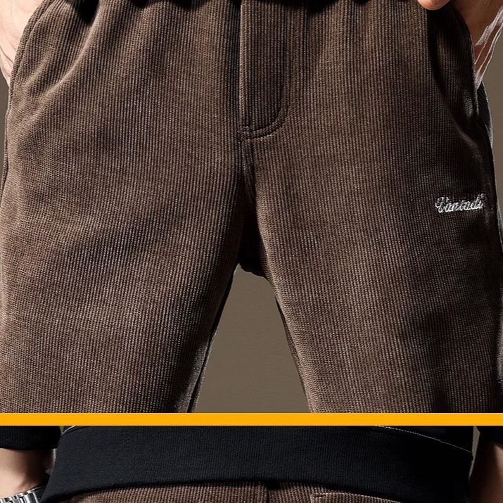Pantalones casuales negros, pantalones sueltos de marca de moda para hombres, 2024 otoño e invierno, nuevos pantalones de vestir Maillard, tendencia masculina