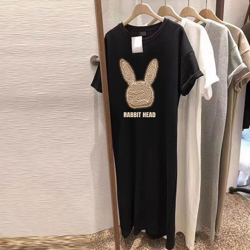 Maternity Summer Dress for Pregnant Mothers 2025 New Fashion Short-Sleeved Loose Long Over-The-Knee Maternity Skirt Summer Maternity Summer Dress for Pregnant Mothers 2025 New Fashion Short-Sleeved Loose Long Over-The-Knee Maternity Skirt Summer