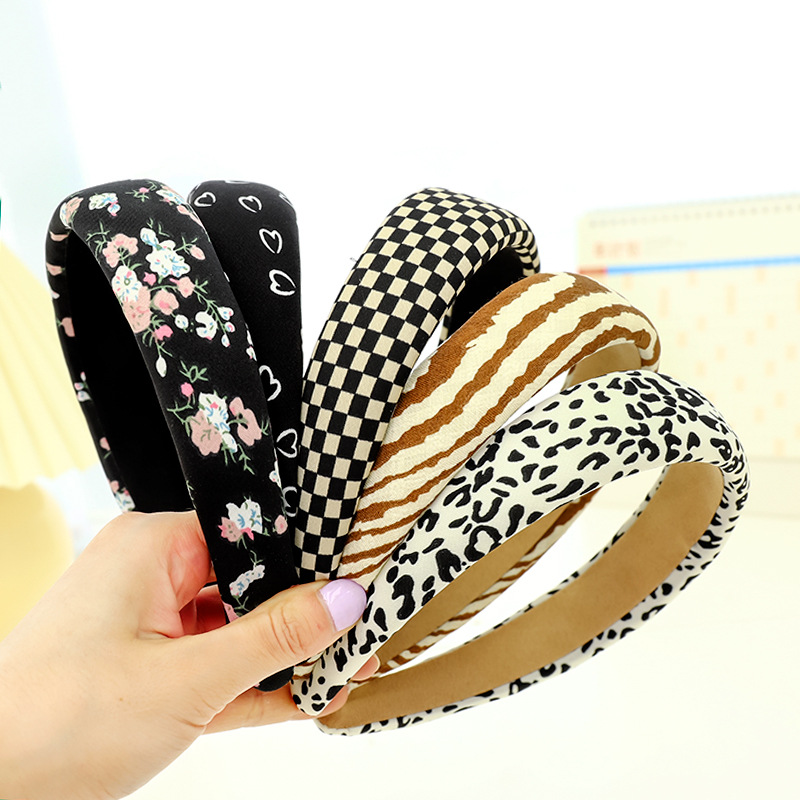 Fashion Sponge Black And White Printing Headband Wholesale Nihaojewelry display picture 23