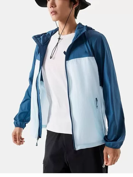 Outdoor North Face Cool Sun Protection Clothing for Men and Women, Summer Uv Protection, Lightweight, Breathable, Waterproof, Color-Blocking Skin Jacket
