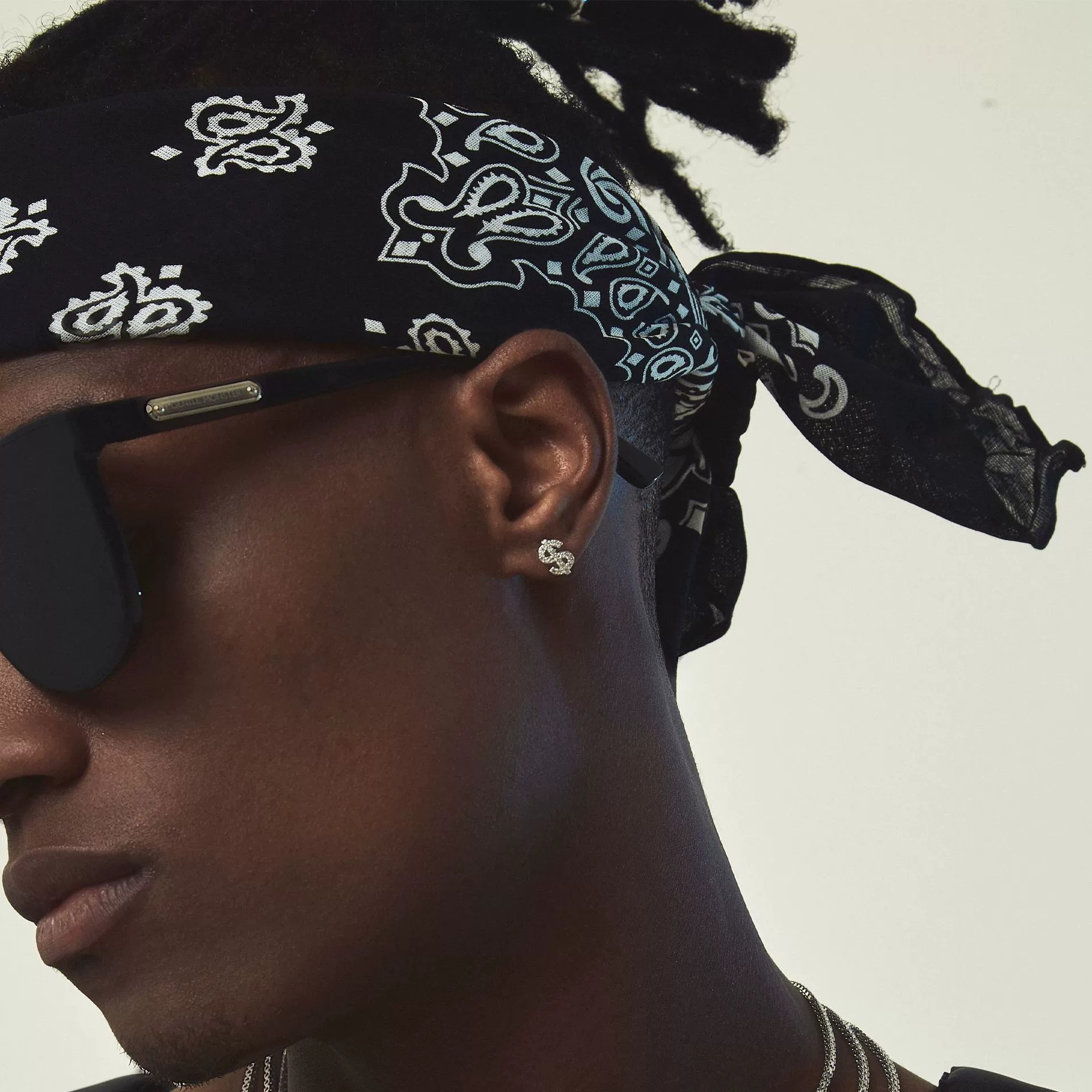Dollar Sign Earrings For Men With High End Zircon Hip Hop Style_voghion.com