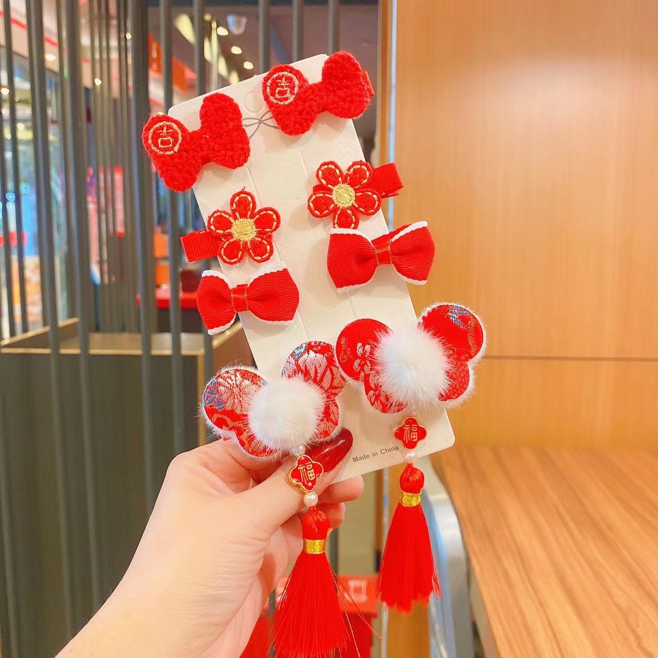 2025 Año Nuevo niños clip de pelo niñas arco tarjeta de pelo de Año Nuevo chino ropa de estilo Han niñas tocado de Año Nuevo