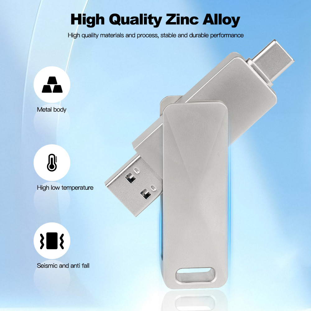 跨境金属ssd旋转笔记本固态硬盘1t厂家直销批发电脑手机高速u盘