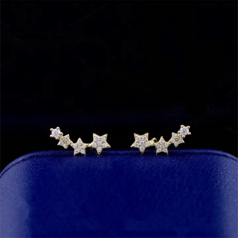 S925 aguja de plata de alta calidad estrella cadena borla oreja línea pendientes de las mujeres de lujo de la luz exquisita todo partido moda oído joyería