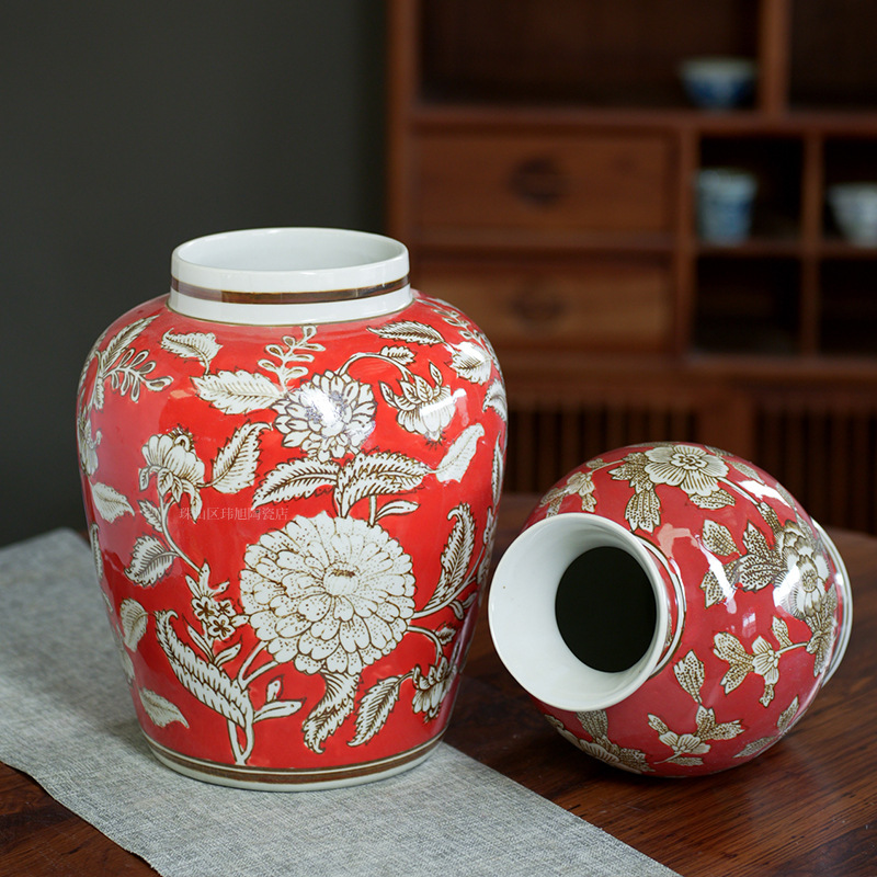 New Chinese Style Ceramic Vase Blue and White Porcelain Vase Flower Arrangement Retro Creative Flower Vessel Living Room Bedroom Desktop Decoration Vase