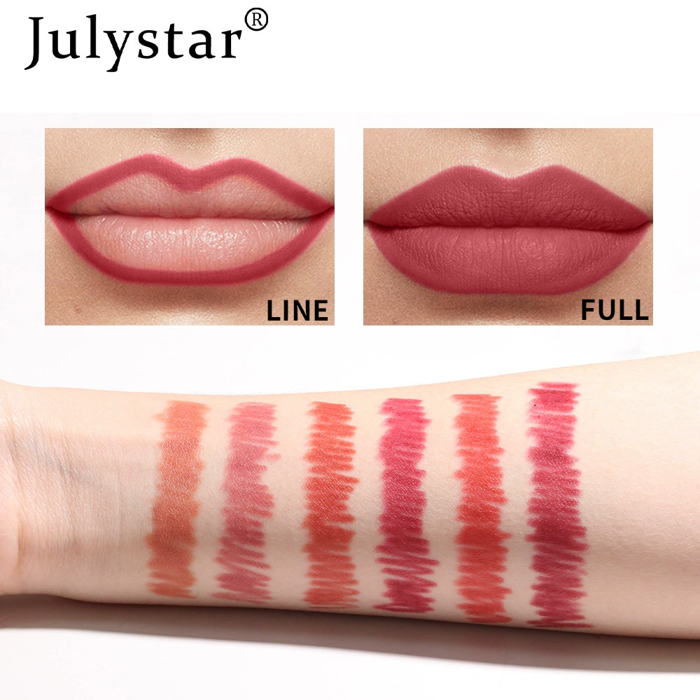 Julystar водостойкий карандаш для губ — матовая помада фуксия, европейский стиль, 0,5 г
