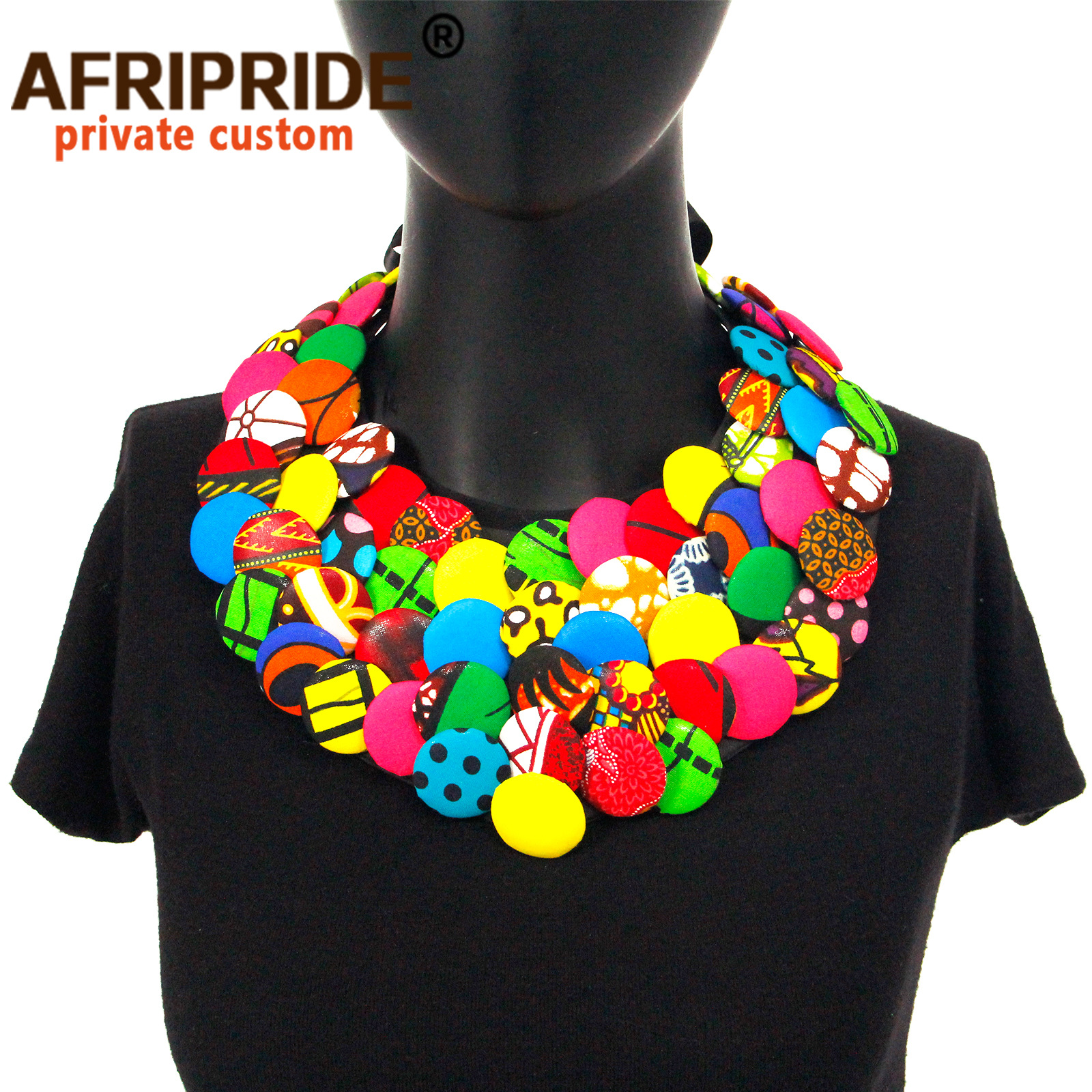 现货新款 非洲印花 项链 项圈 饰品 民族首饰领花 AFRIPRIDE
