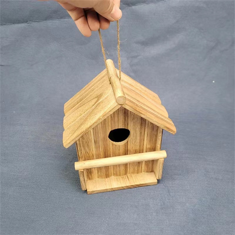 Jardín al aire libre de madera maciza DIY nuevo Nido de Pájaro Casa del pájaro jaula caja de cría alimentador de aves logotipo imprimible