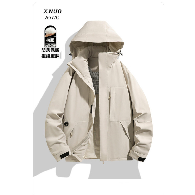 Manufacturer's cross-border men's and women's cotton jacket, men's short outdoor sports thickened plus-size warm youth school uniform jacket, trendy