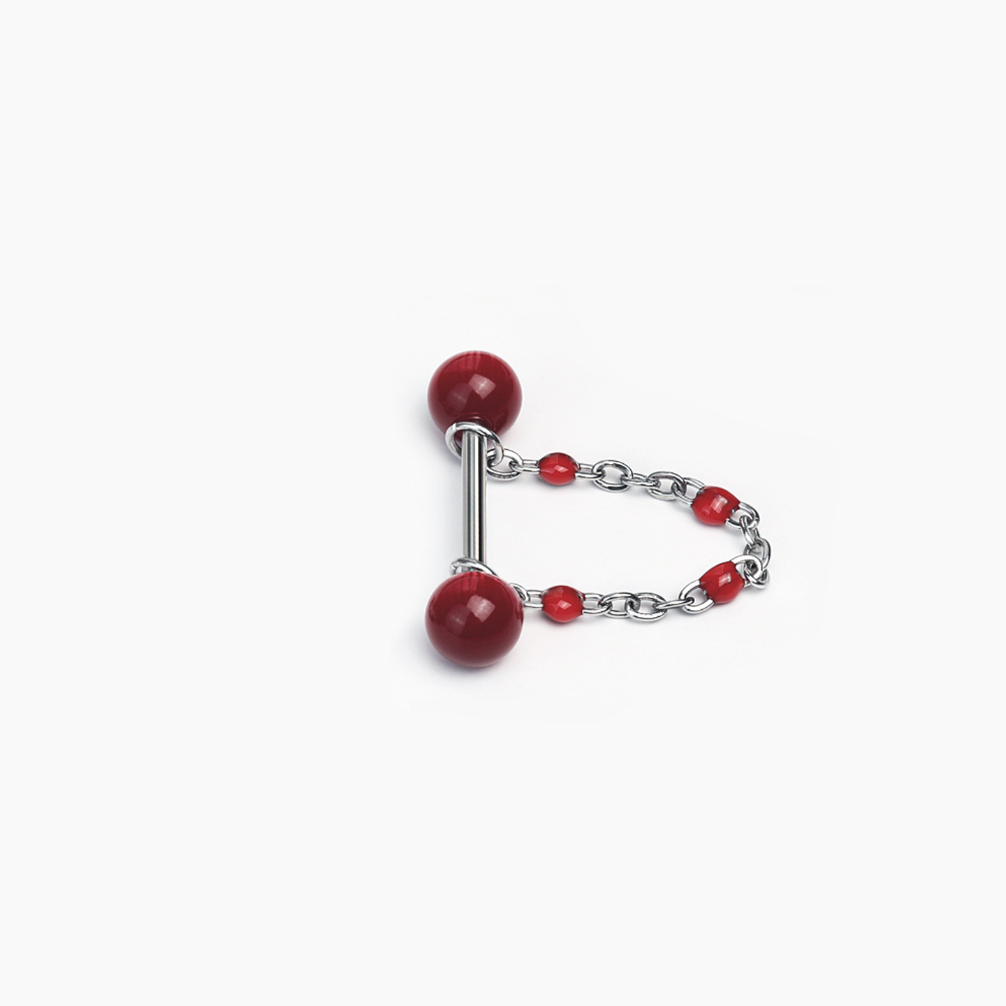 Double-Ended Retro Gradient Chain Tongue Piercing Detachable Acrylic Hot Girl Style 316L Surgical Steel Externally Threaded Tongue Barbell detail image 7