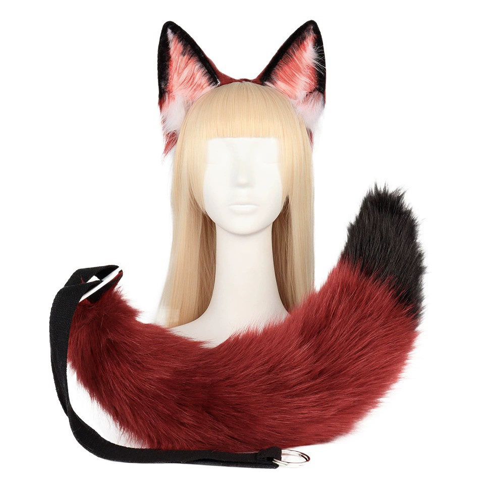 Ручной Косплей Beast Ear Beast костюм Реквизит Сумасшедший город животных Ник Фокс ухо обруч для волос Лисий хвост аксессуары