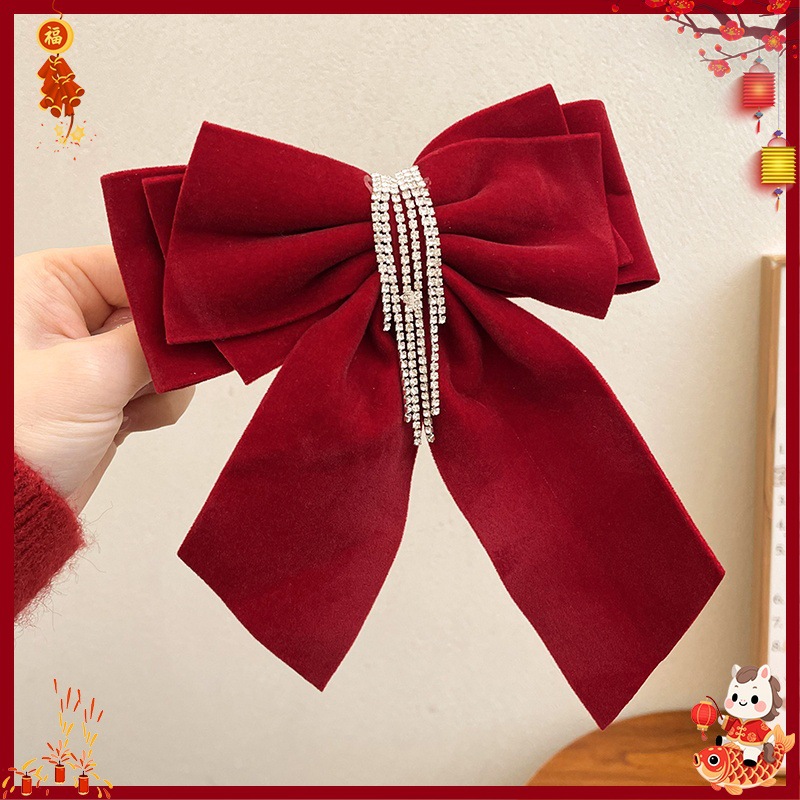 Horquillas Tradicionales Chinas para Niñas de Aleación y Terciopelo para Año Nuevo Chino