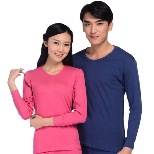 Red Bean Underwear Men's and Women's Autumn Clothes Cotton Wool Autumn Clothes Low Neck Round Neck Pure Cotton Single Piece Tops Available in Plus Size Single Pieces
