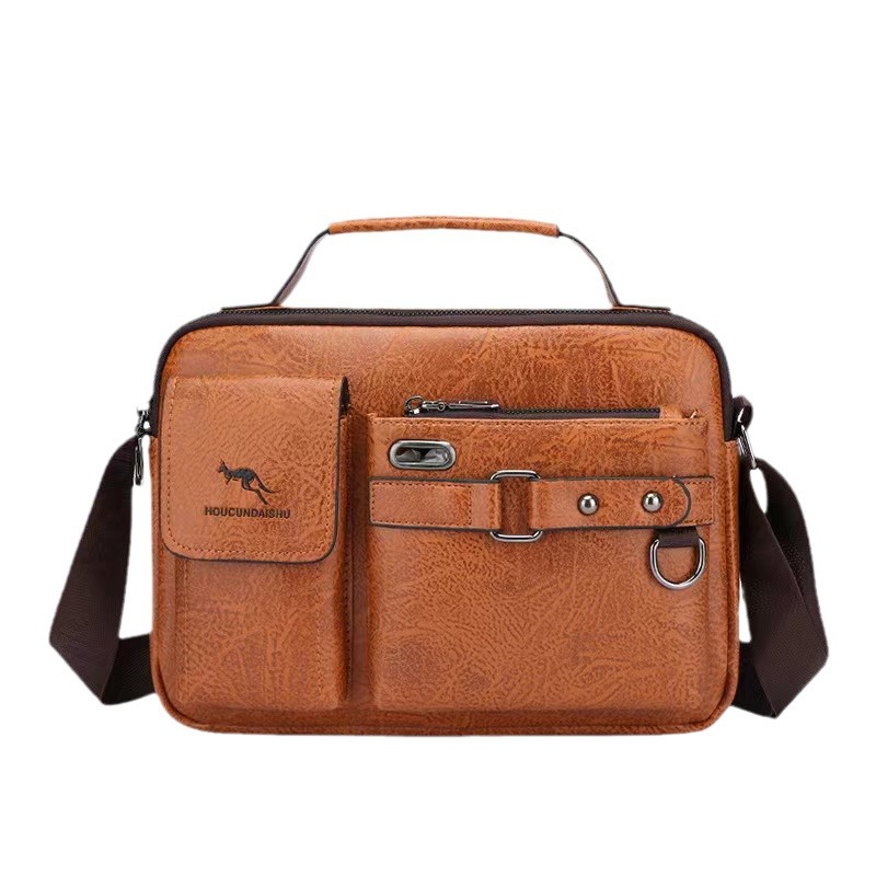 Bolso de hombro al por mayor bolso de mensajero de los hombres bolso de negocios de los hombres bolso de cuero suave bolso cruzado casual bolsa colgante de gran capacidad