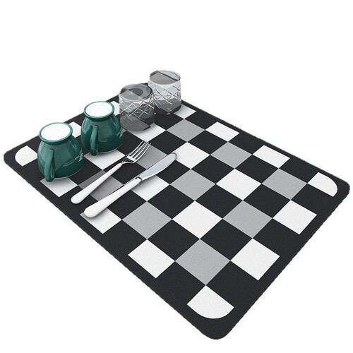 Kitchen countertop drain mat, sink splash mat, bowl and plate drying mat, bar counter absorbent mat, wash-free heat-insulating mat